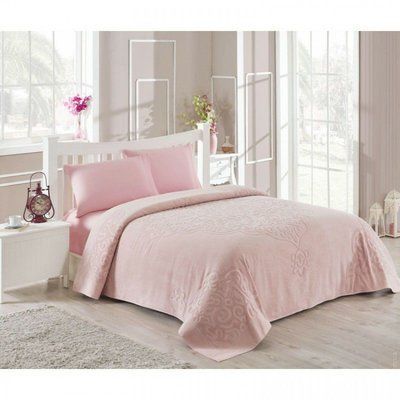 Простирадло махрове TAC Dama pink 200x220 см o71240911 фото