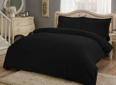 Постельное белье TAC Basic Black сатин евро макси p-60312688 фото