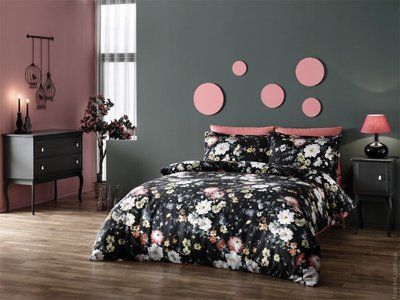 Постільна білизна TAC Deluxe Molly siyah полуторний p-60295683 фото