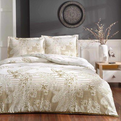 Постільна білизна TAC Saten Paisley gold євро р-60294180 фото