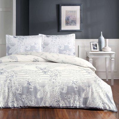 Постільна білизна TAC Saten Paisley indigo євро р-60294174 фото