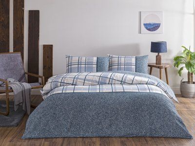 TAC Фланель Ares blu с простынью на резинке евро p-60315382 фото