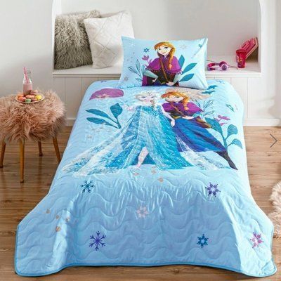 Покривало TAC Disney Frozen Flower Power 160x220 см з наволочкою p-60300498 фото
