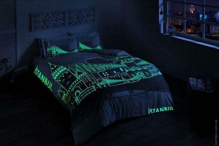 Постельное белье TAC Сатин Glow Istanbul turkuaz евро o60183963 фото