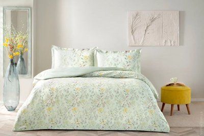 Постельное белье TAC Saten happy days Cassie yesil евро р-60306136 фото