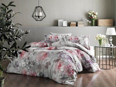 Постельное белье TAC Digital saten Elisha pembe семейный p-60242518 фото