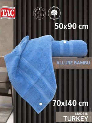 Махровий бамбуковий рушник TAC Allure Bambu blu 50х90 см p-71319688 фото