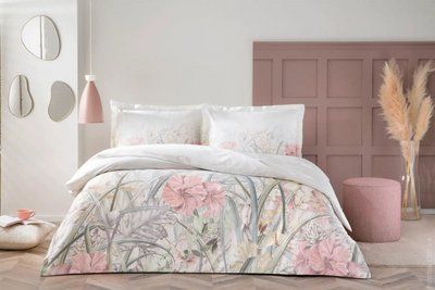 Постельное белье TAC Saten happy days Jessica yesil полуторный p-60318302 фото