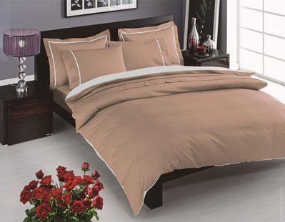 Постільна білизна TAC Prestige Cappucino Сатин-Delux євро o60243871 фото