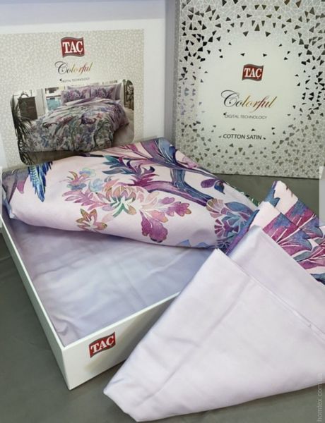 Постільна білизна TAC Digital Galena Lilac Сатин євро p-60242513 фото
