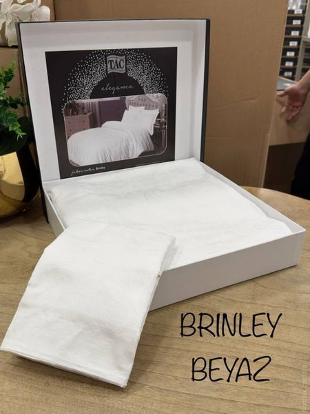 Постільна білизна TAC жаккард Brinley white євро р-60266705 фото