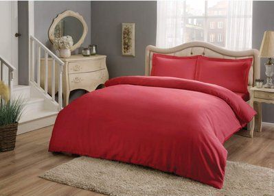 Постільна білизна TAC Basic Red Сатин євро р-60179215 фото