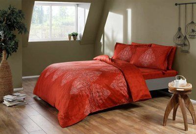 Постельное белье TAC Digital Caledon Red полуторное р-60190981 фото