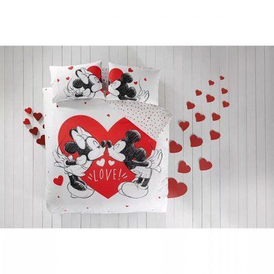 Постільна білизна TAC Mickey & Minnie Heart євро p-60275555 фото