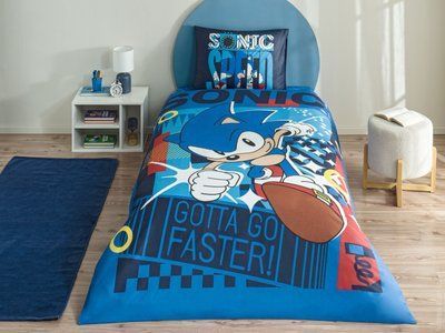 Постільна білизна TAC Ranforce Disney Sonic classic дитяча з простирадлом на гумці p-60313399 фото